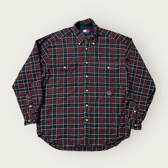 Vintage Mens Tommy Hilfiger Flannel Button Up - Picture 1 of 6